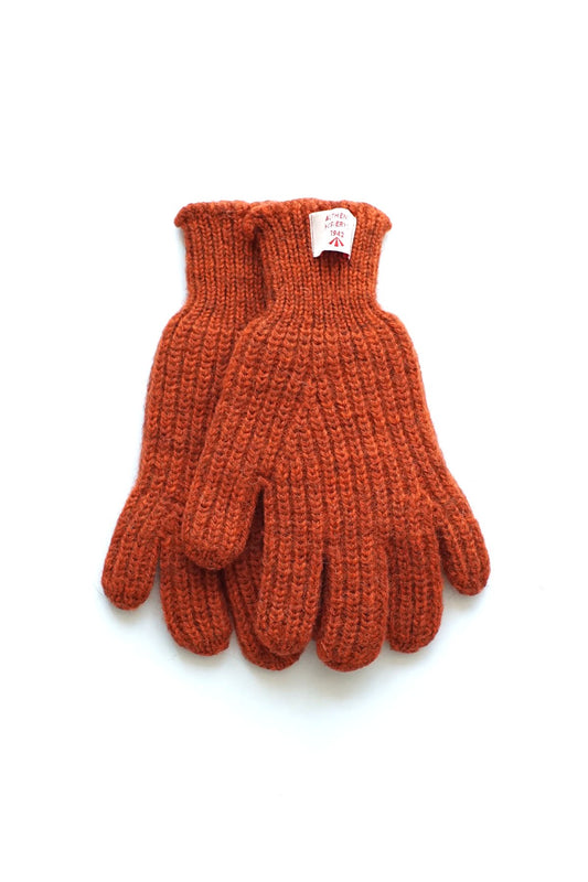 Nigel Cabourn - RIBBED GOALIE GLOVES - DARK ORANGE