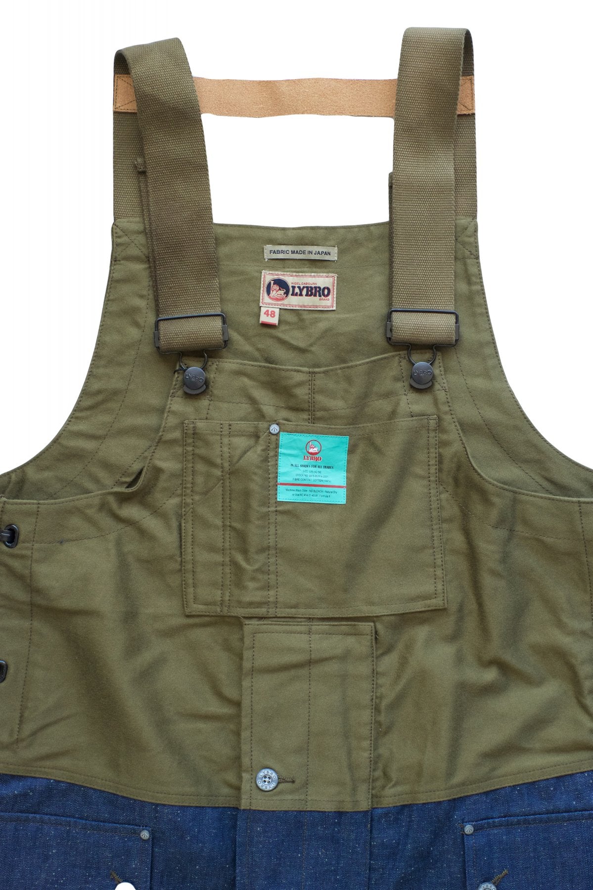 NIGEL CABOURN - LYBRO NAVAL DUNGAREE SPLIT - OLIVE