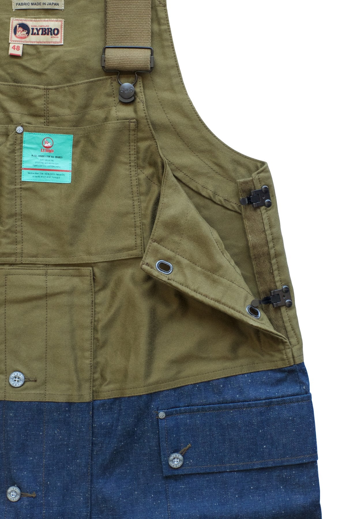 NIGEL CABOURN - LYBRO NAVAL DUNGAREE SPLIT - OLIVE