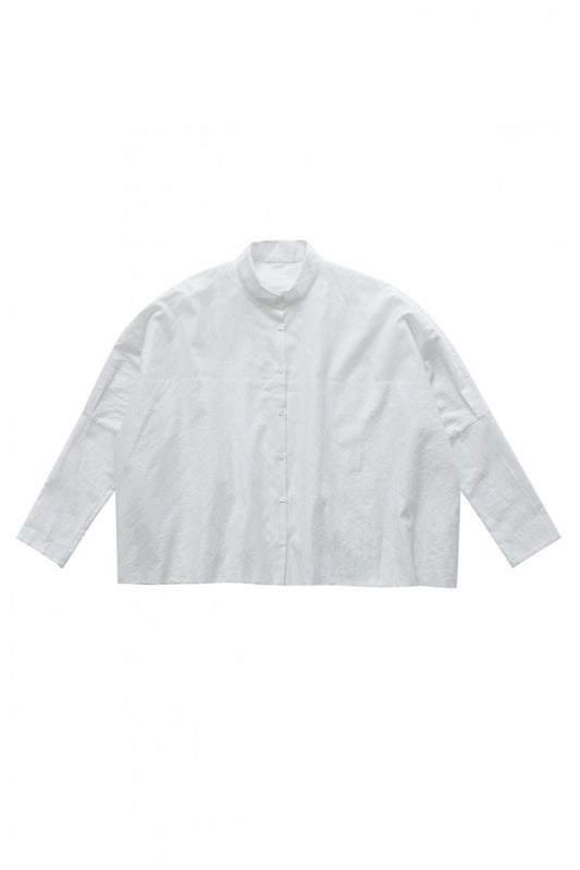 humoresque - STAND COLLAR BLOUSE - SMOKE WHITE