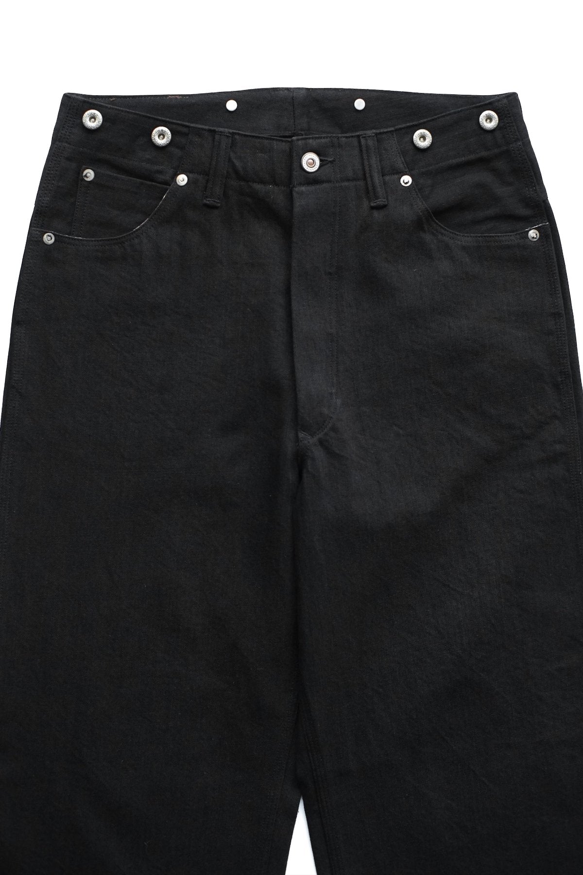 OLD JOE - TRIPPLE NEEDLE BELTLESS JEANS - BLACK DENIM