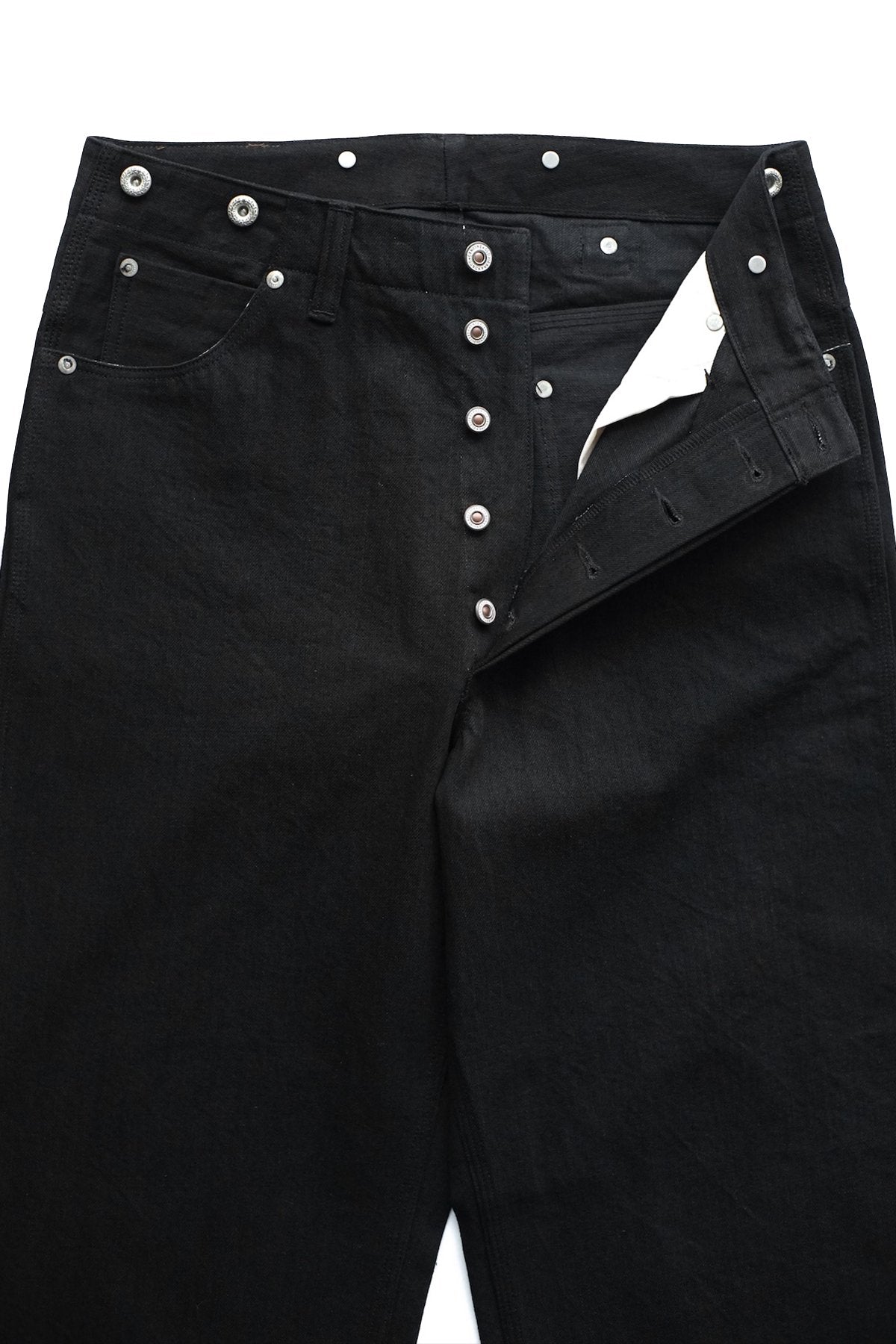 OLD JOE - TRIPPLE NEEDLE BELTLESS JEANS - BLACK DENIM