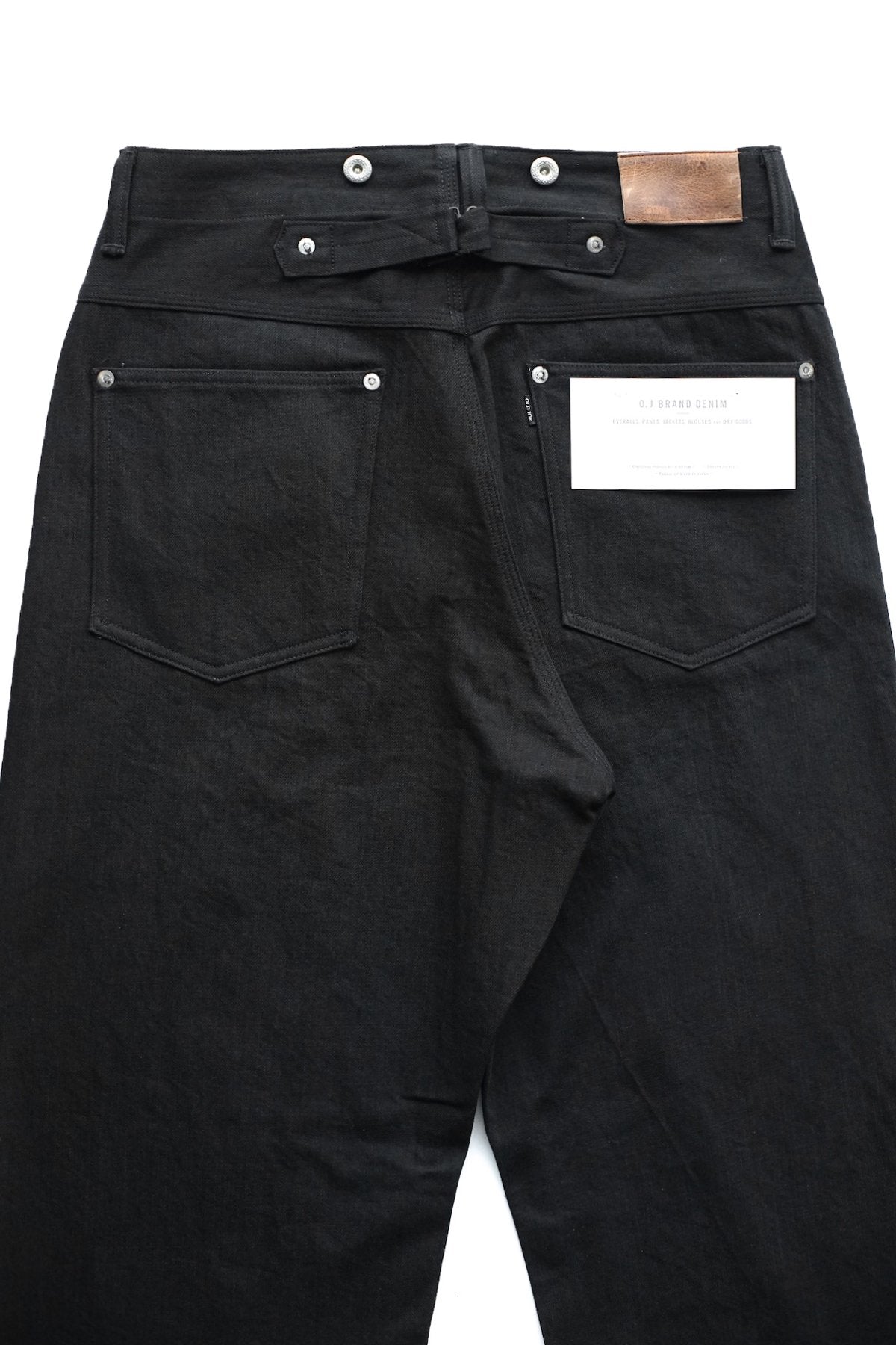 OLD JOE - TRIPPLE NEEDLE BELTLESS JEANS - BLACK DENIM