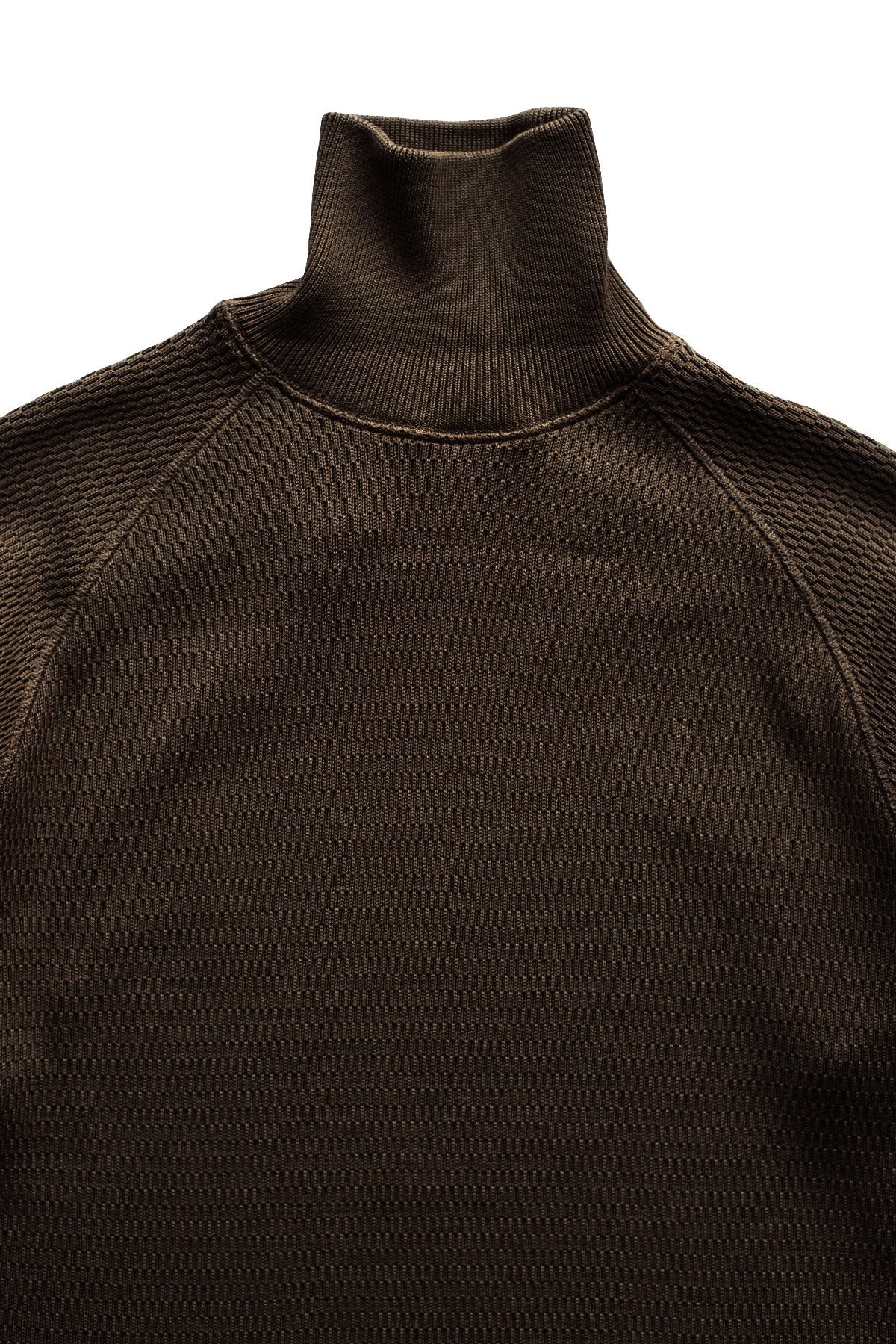 OLD JOE - HONEYCOMB WUFFLE MOCK-NECK SHIRTS - ESPRESSO