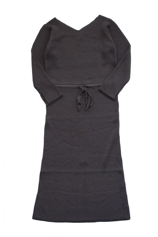 WRYHT - CURVED-NECK KNIT DRESS - PORT