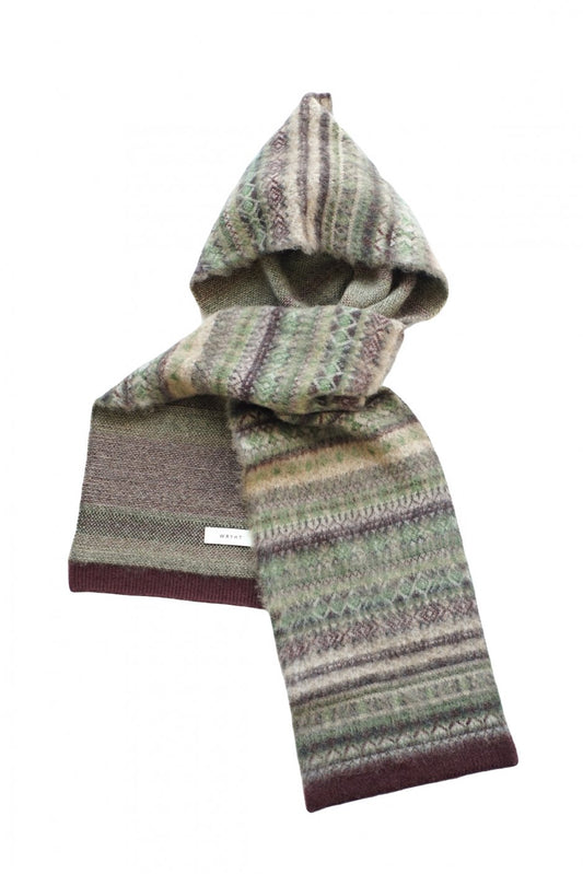 WRYHT - FAIR ISLE HOODED SCARF - FAIR ISLE PATTERN