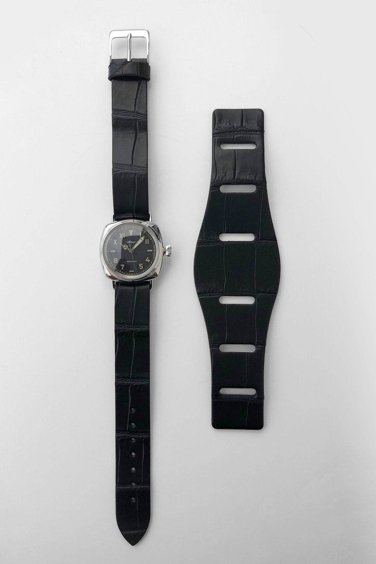 OLD JOE - ADVENT (WRISTWATCH) / - SILVER X BLACK EXOTIC LEATHER