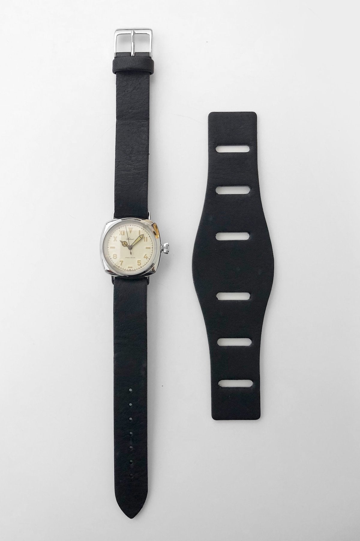 OLD JOE - ADVENT (WRISTWATCH) BADARASSI LEATHER / - SILVER x BLACK LEATHER