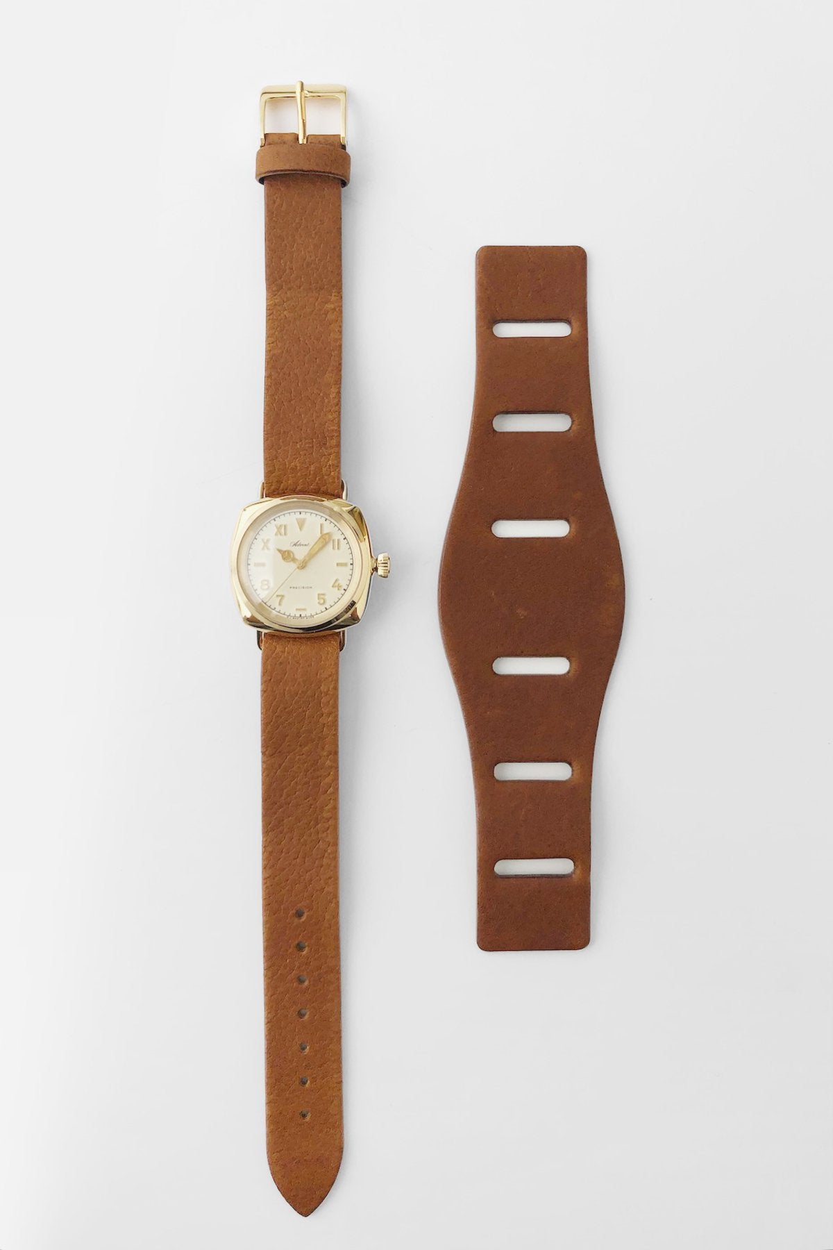 OLD JOE - ADVENT (WRISTWATCH) BADARASSI LEATHER / - GOLD x CHESTNUT LEATHER