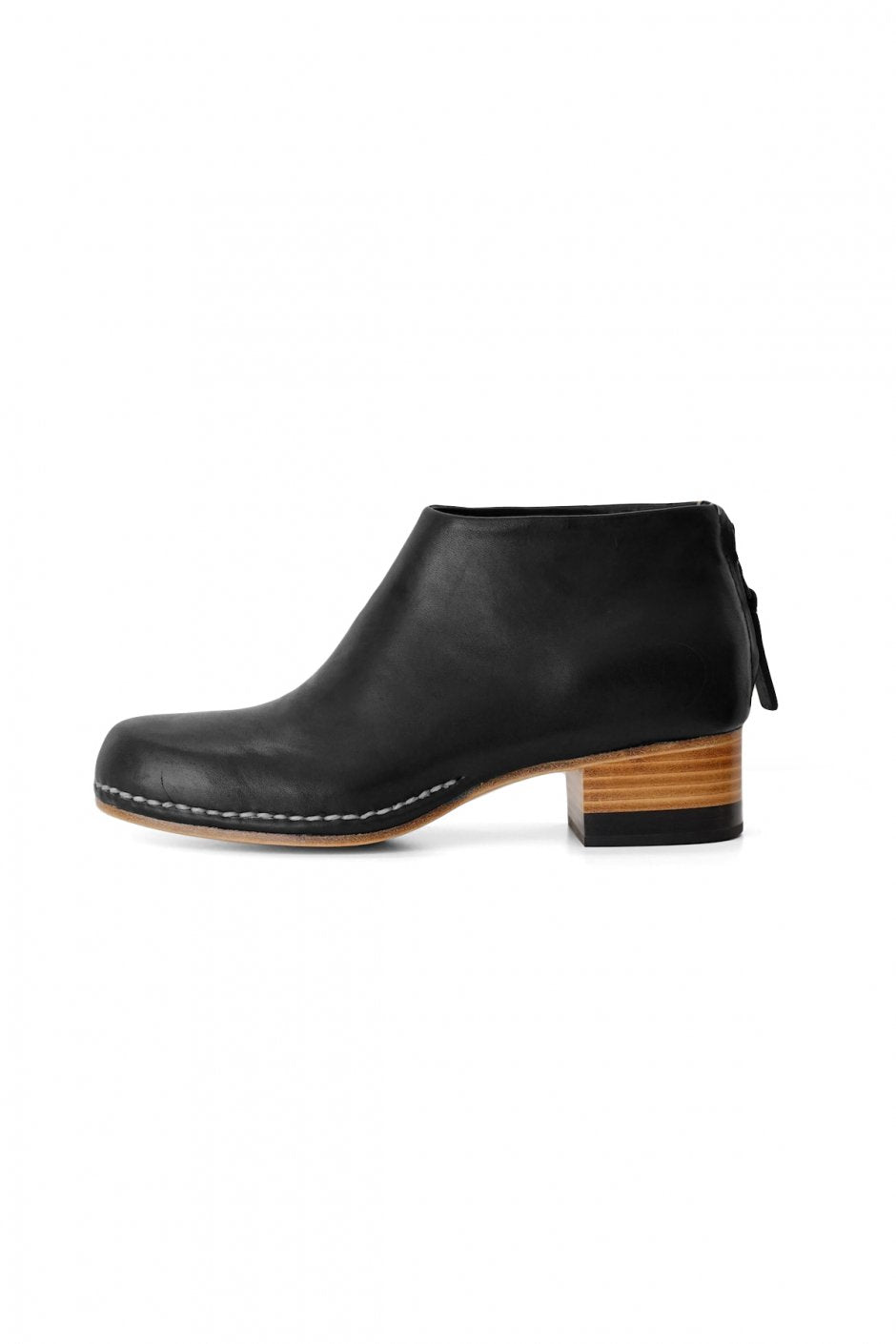 FEIT - BI-COLOR CEREMONIAL MID HEEL BOOTIE - BLACK