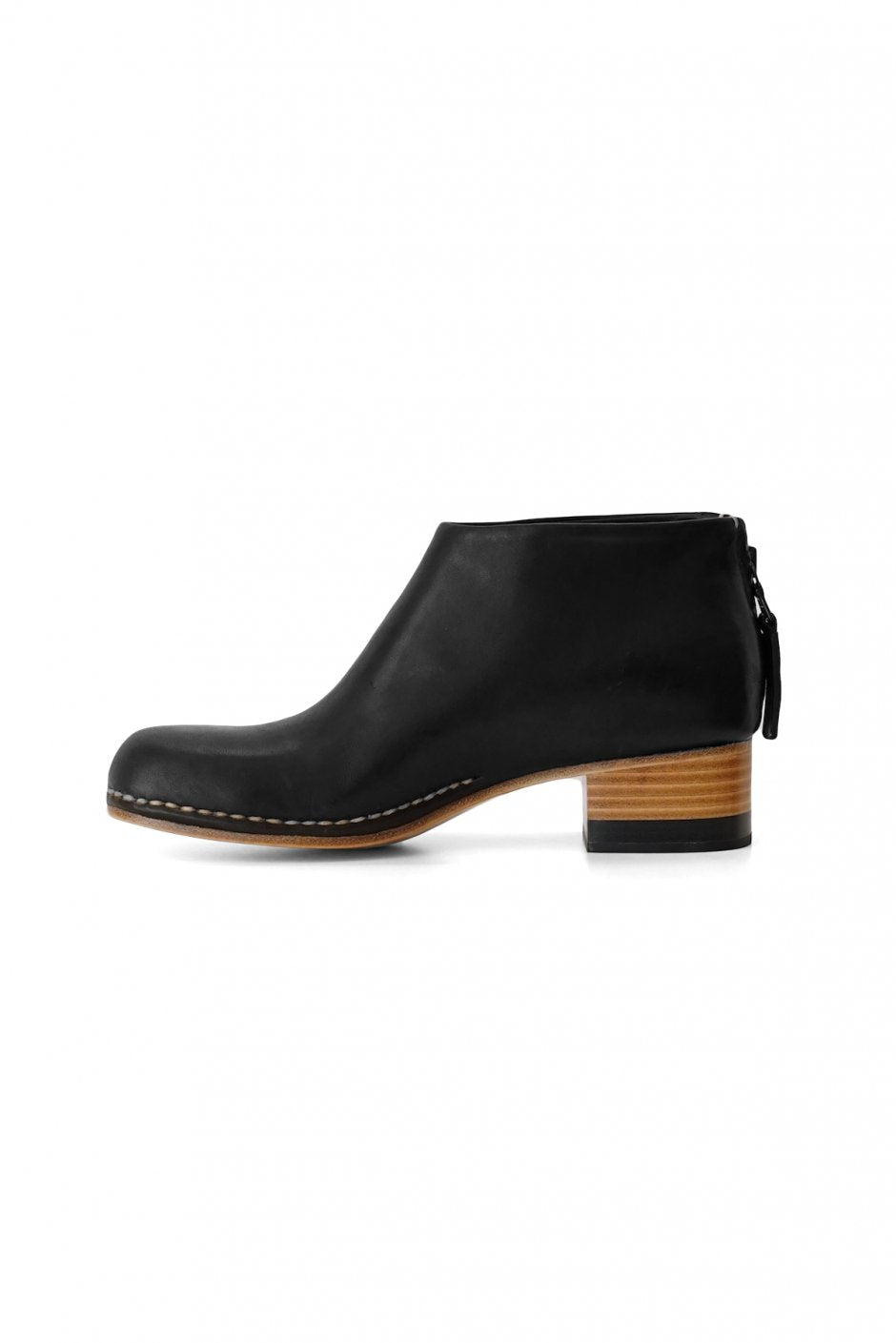 FEIT - BI-COLOR CEREMONIAL MID HEEL BOOTIE - BLACK