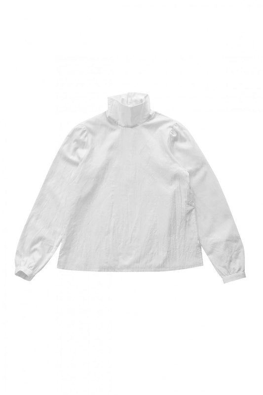 humoresque - HIGH NECK BLOUSE - SMOKE WHITE