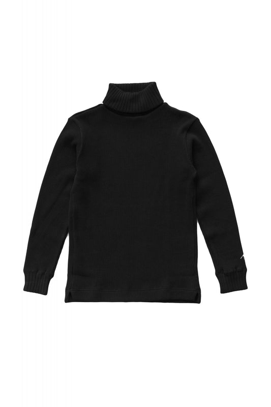 Nigel Cabourn - TURTLE NECK WAFFLE - BLACK