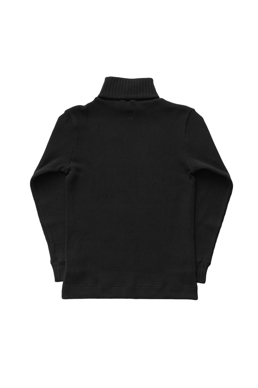 Nigel Cabourn - TURTLE NECK WAFFLE - BLACK