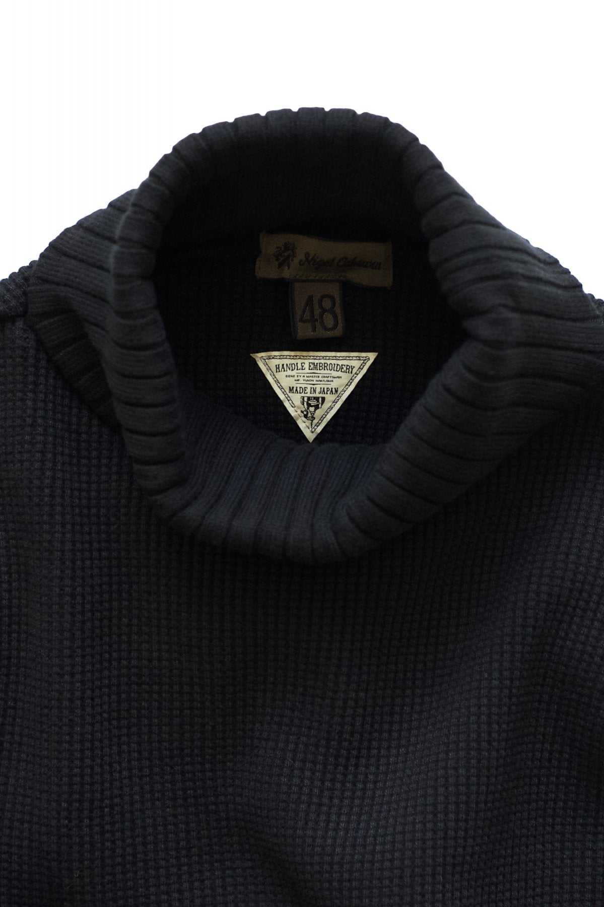 Nigel Cabourn - TURTLE NECK WAFFLE - BLACK