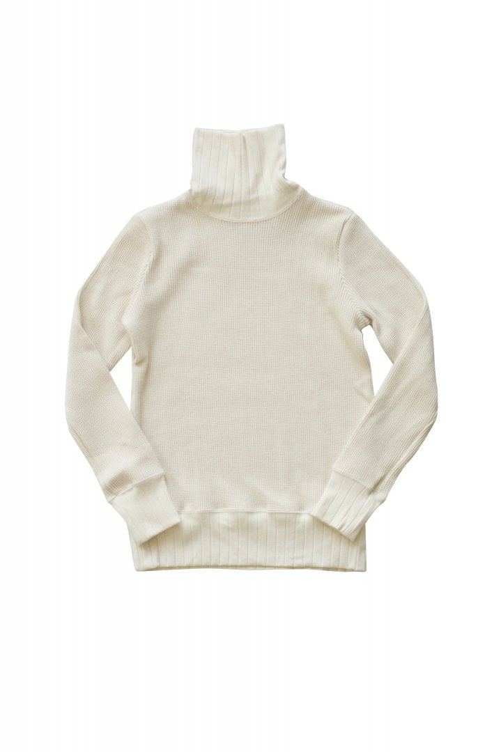 Nigel Cabourn woman - TURTLENECK BIG WAFFLE - IVORY