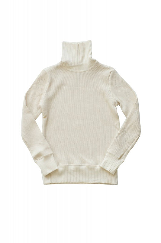 Nigel Cabourn woman - TURTLENECK BIG WAFFLE - IVORY