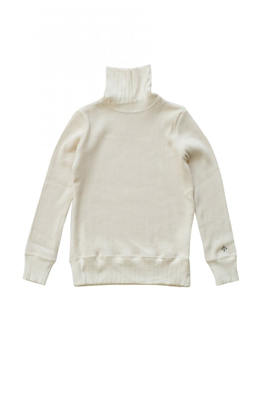 Nigel Cabourn woman - TURTLENECK BIG WAFFLE - IVORY