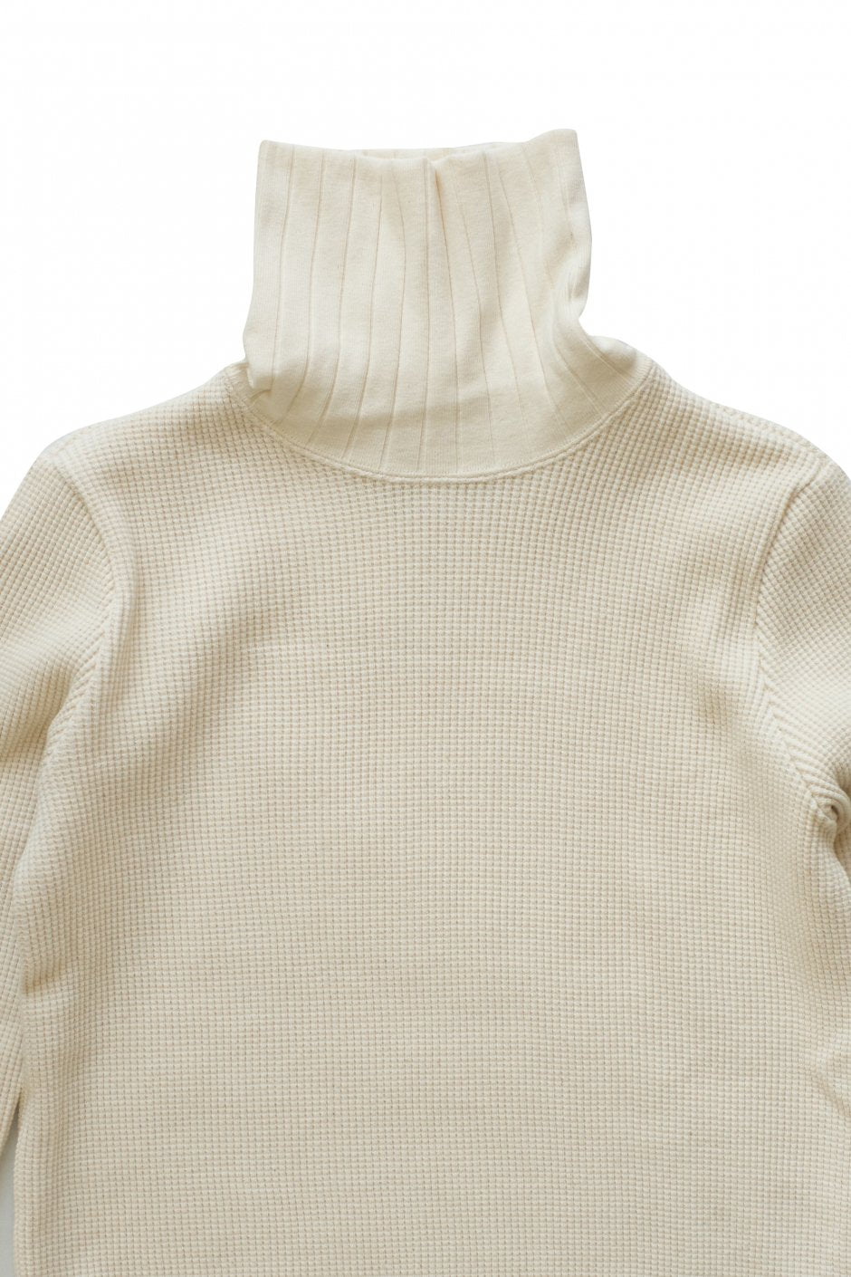 Nigel Cabourn woman - TURTLENECK BIG WAFFLE - IVORY