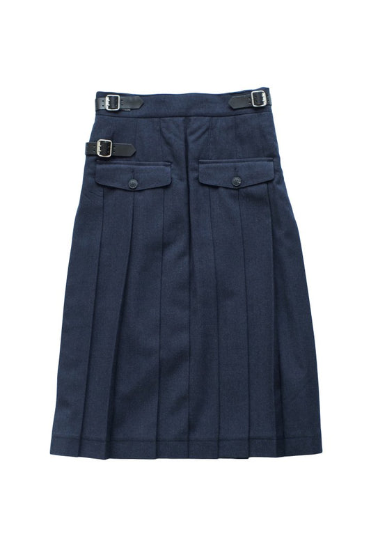 Nigel Cabourn woman - KILT SKIRT - WOOL SERGE - NAVY