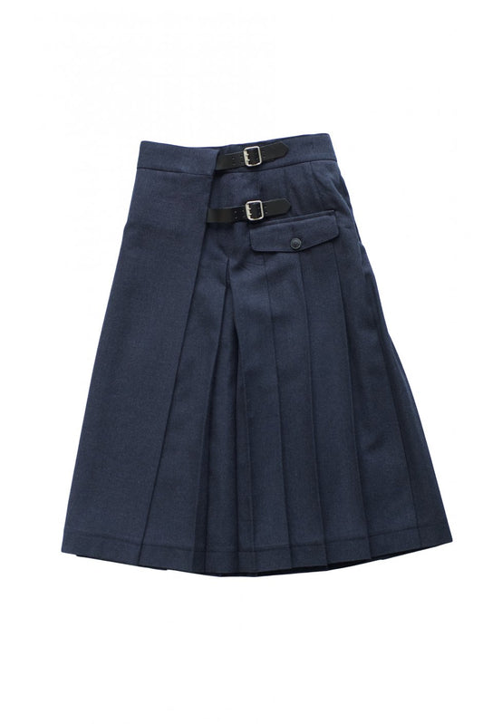 Nigel Cabourn woman - KILT SKIRT - WOOL SERGE - NAVY