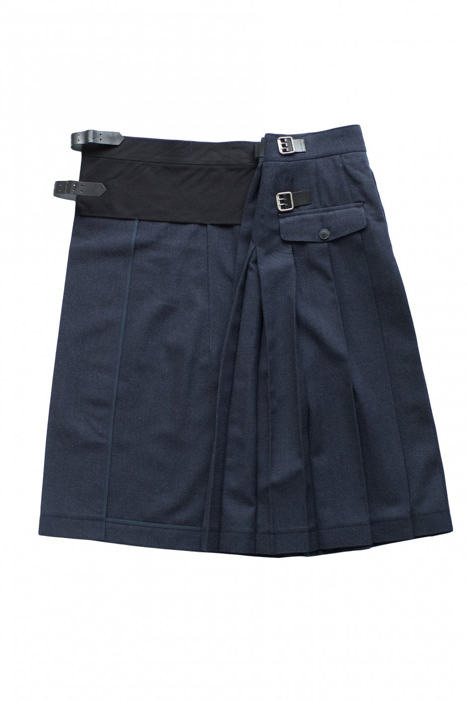 Nigel Cabourn woman - KILT SKIRT - WOOL SERGE - NAVY