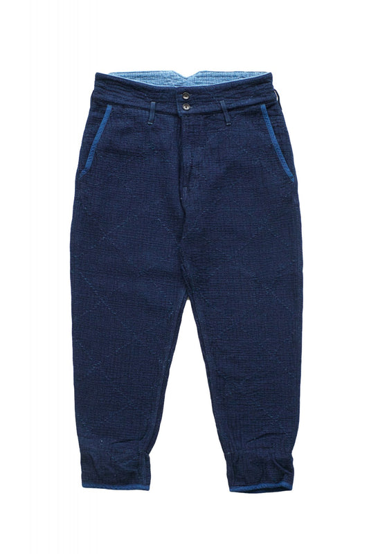 Porter Classic - SASHIKO GREASE PANTS - BLUE