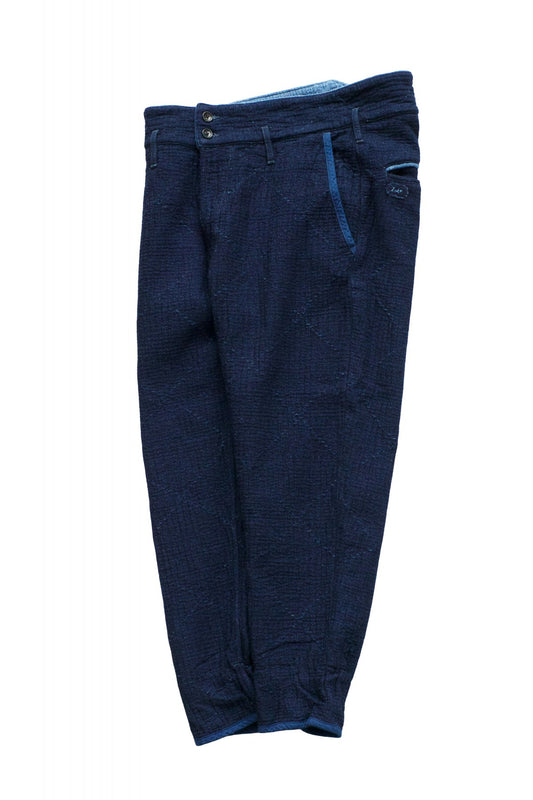 Porter Classic - SASHIKO GREASE PANTS - BLUE