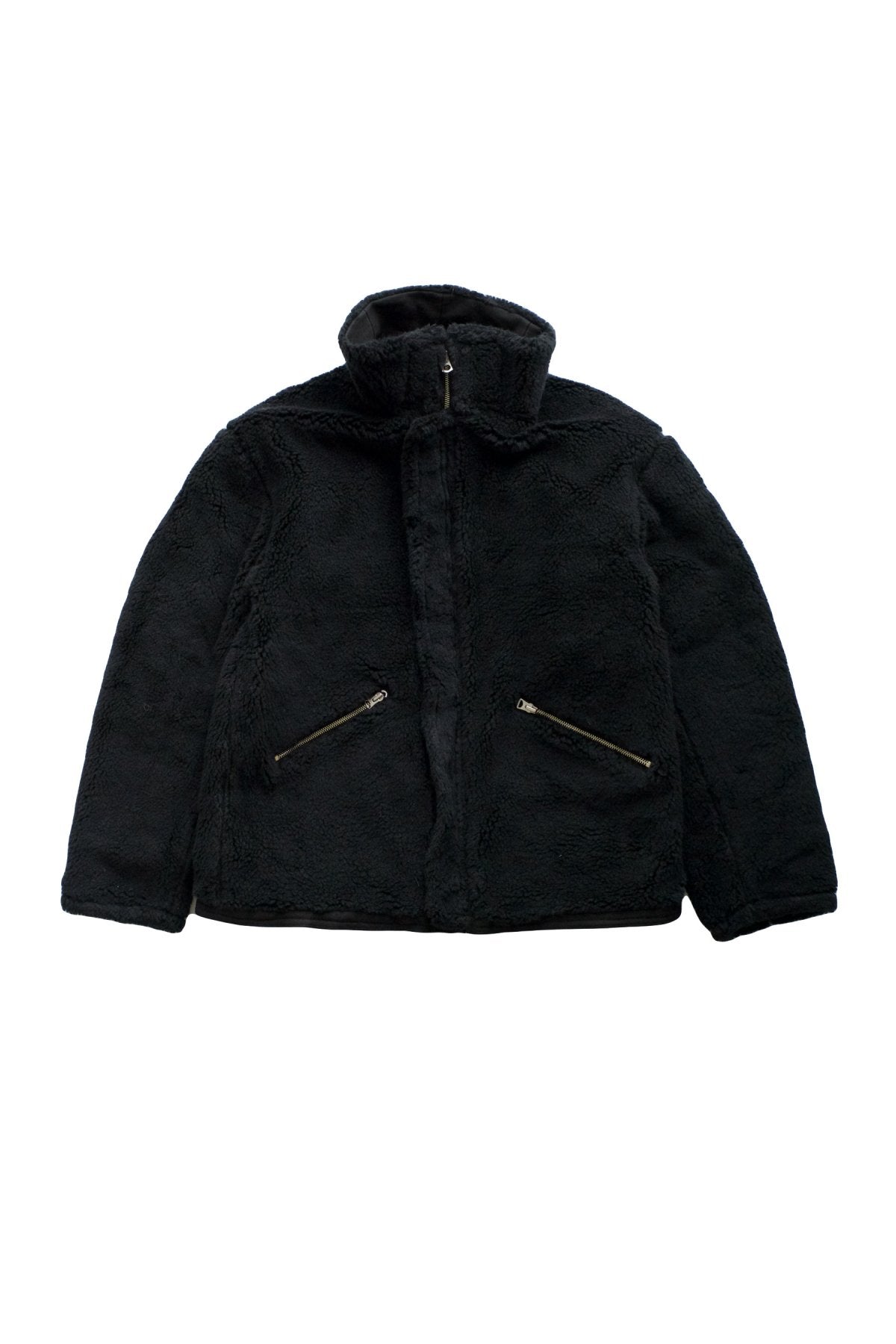 OLD JOE - ALPACA SHEARING AVIATOR JACKET - GRAPHITE