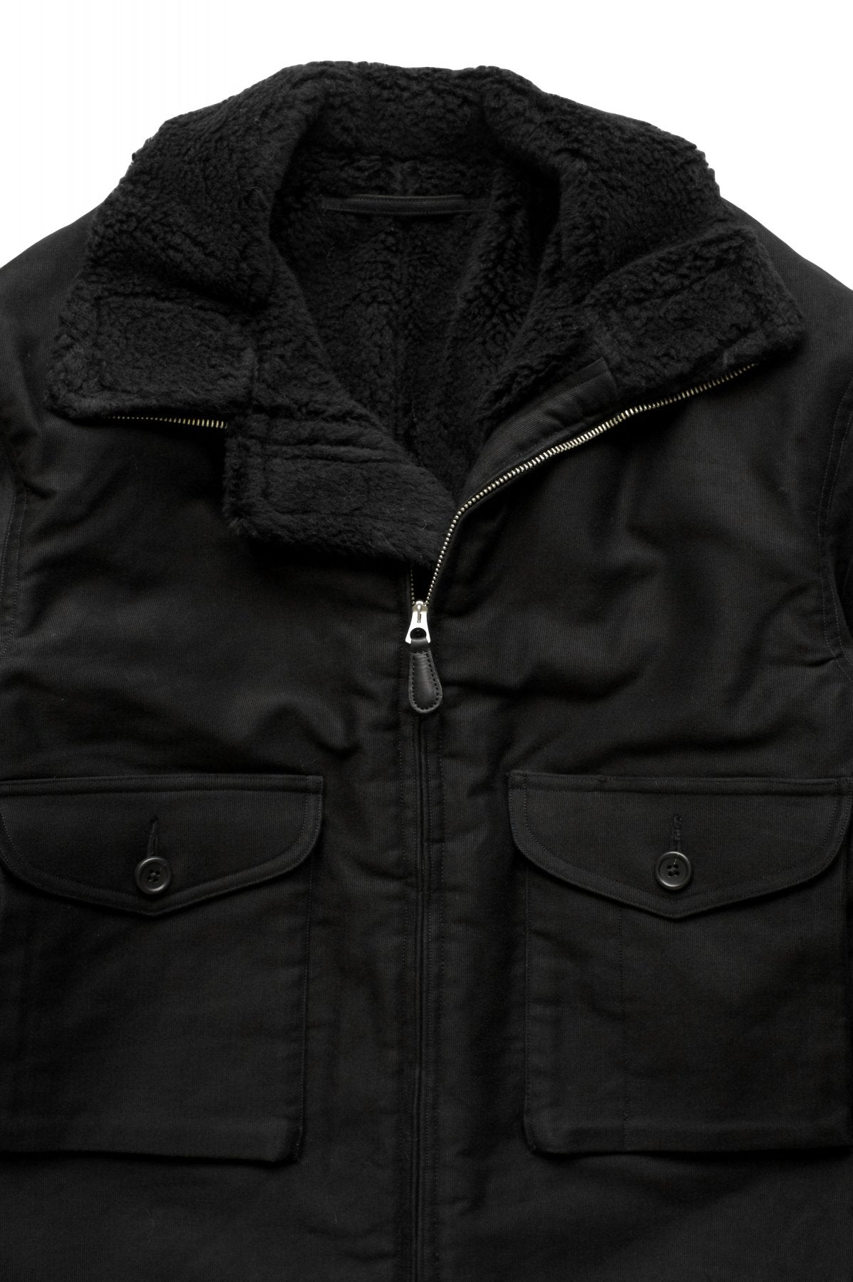 OLD JOE - ALPACA SHEARING AVIATOR JACKET - GRAPHITE