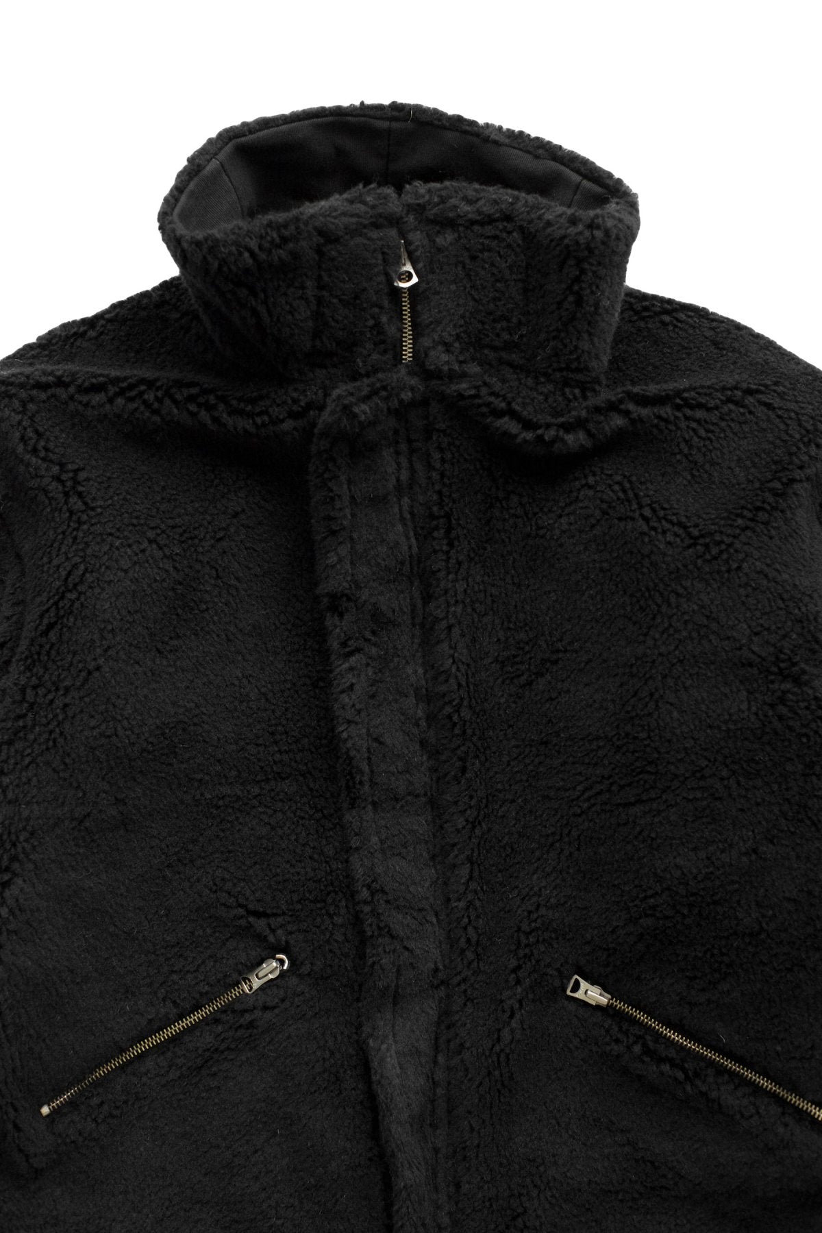 OLD JOE - ALPACA SHEARING AVIATOR JACKET - GRAPHITE