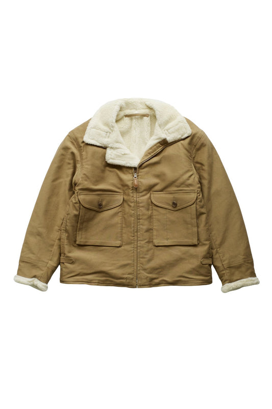 OLD JOE - ALPACA SHEARING AVIATOR JACKET - SAHARA