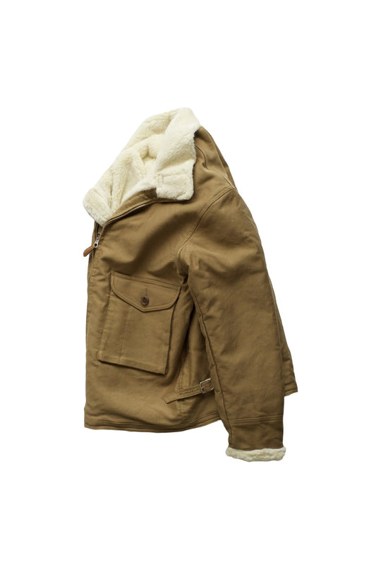 OLD JOE - ALPACA SHEARING AVIATOR JACKET - SAHARA