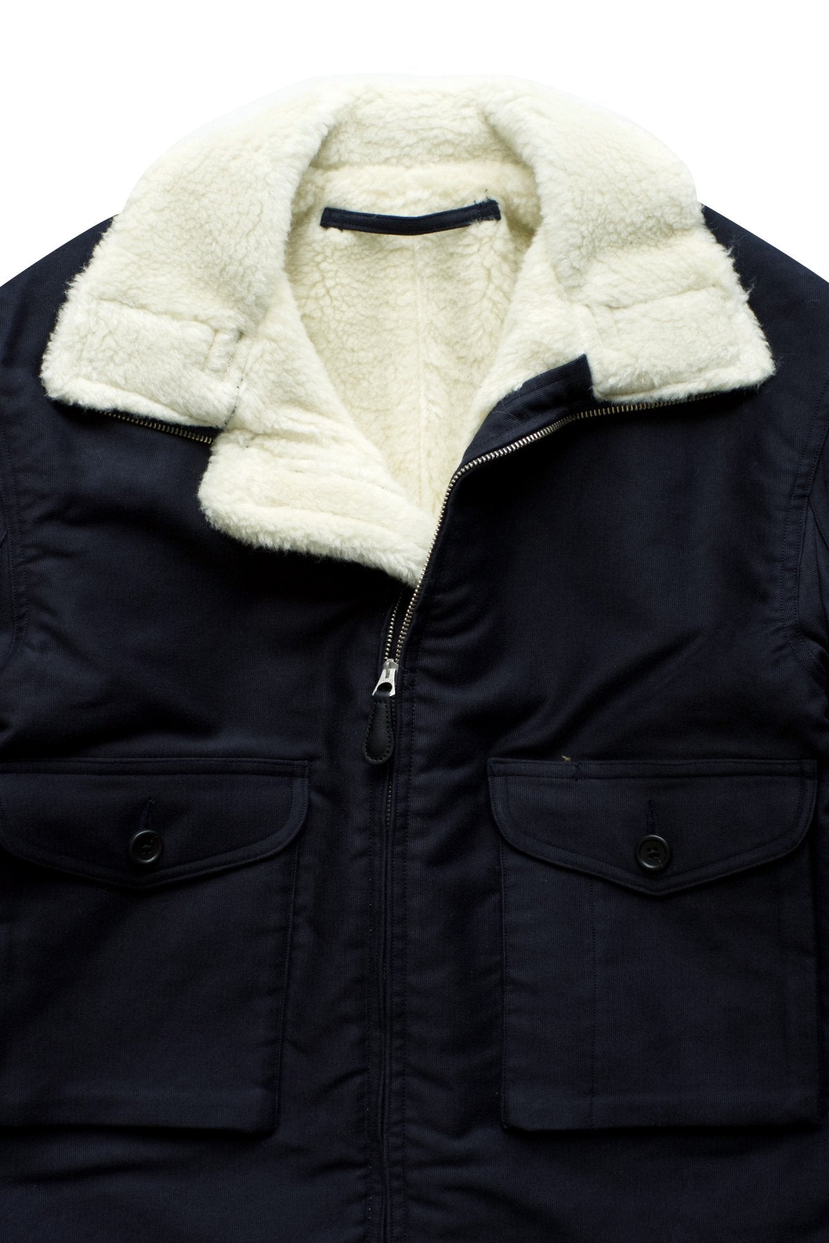 OLD JOE ★★★ - EXCLUSIVE ALPACA SHEARING AVIATOR JACKET - NAVY