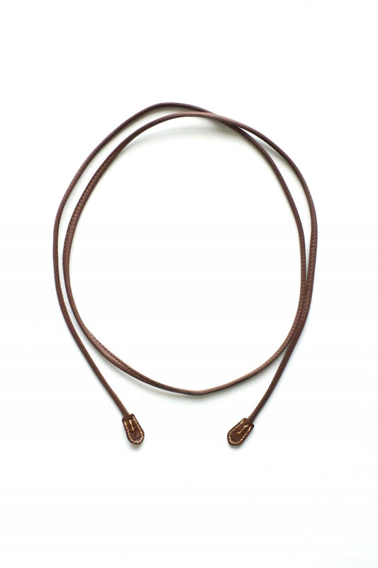 OLD JOE - LEATHER STRING BELT - CHESTNUT