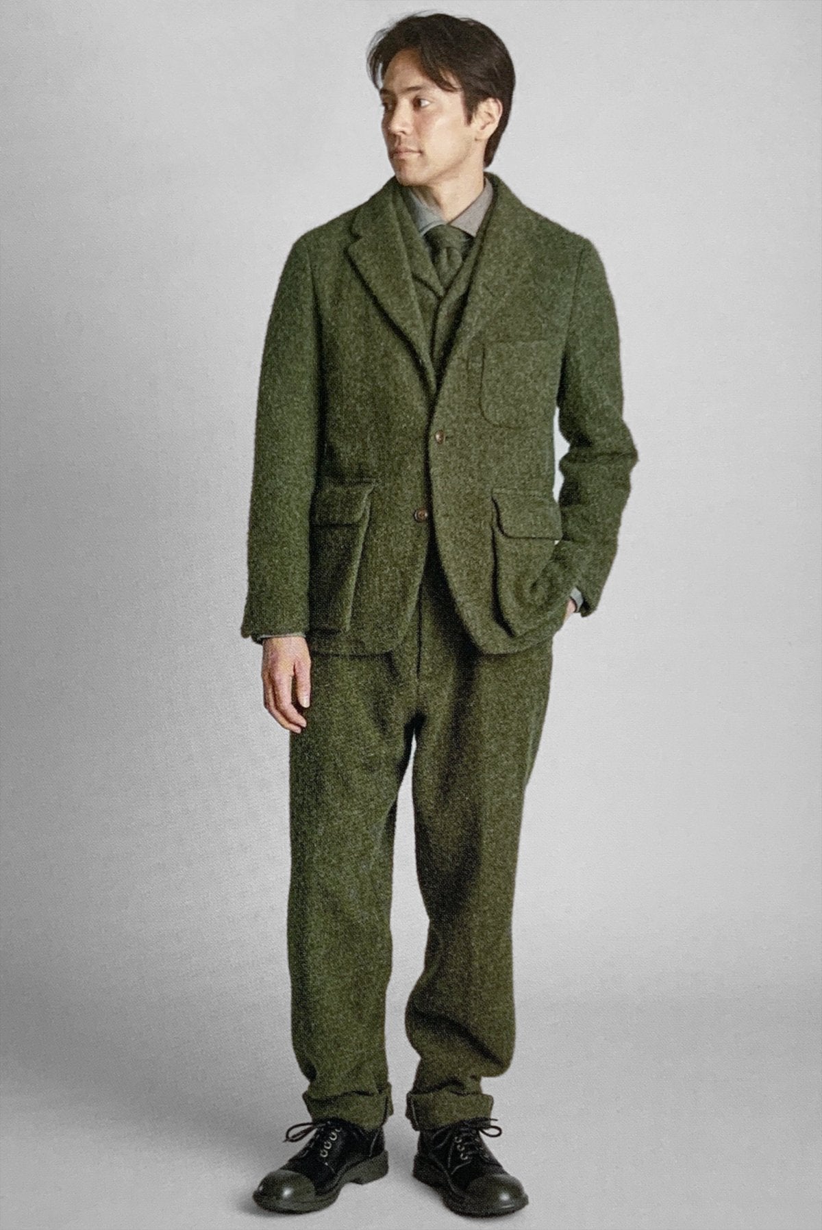 Nigel Cabourn - MEDICAL PANT WASHABLE WOOL - OLIVE