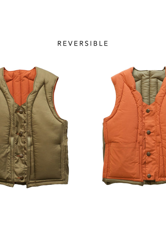 Nigel Cabourn - LIFE SAVER VEST CWC  - OLIVE/ORANGE