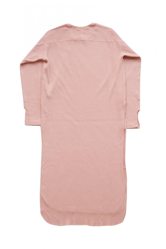 WRYHT- CREW-NECK RIBBED DRESS - CORAL