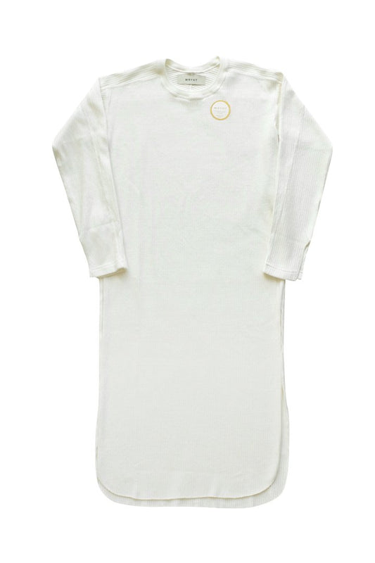 WRYHT- CREW-NECK RIBBED DRESS - NATURAL