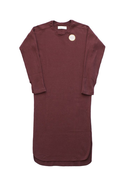 WRYHT- CREW-NECK RIBBED DRESS - PORT