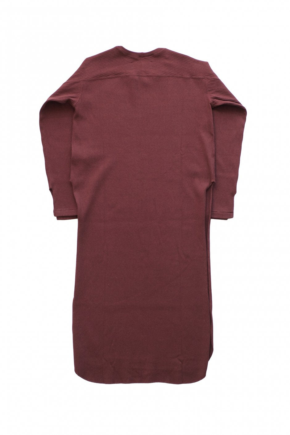 WRYHT- CREW-NECK RIBBED DRESS - PORT