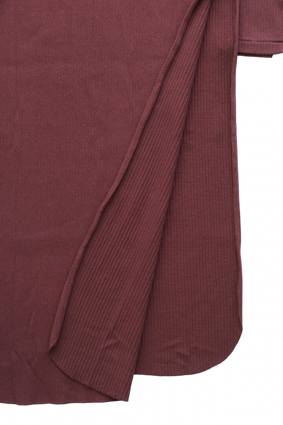 WRYHT- CREW-NECK RIBBED DRESS - PORT