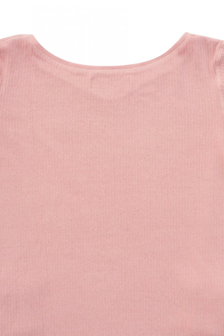 WRYHT- CURVED-NECK RIBBED TOP - CORAL