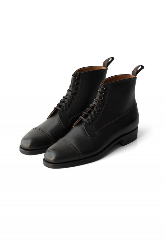 OLD JOE ★★★ - EXCLUSIVE "The Trader" VACHETTA LEATHER CAP TOE BOOTS - BLACK