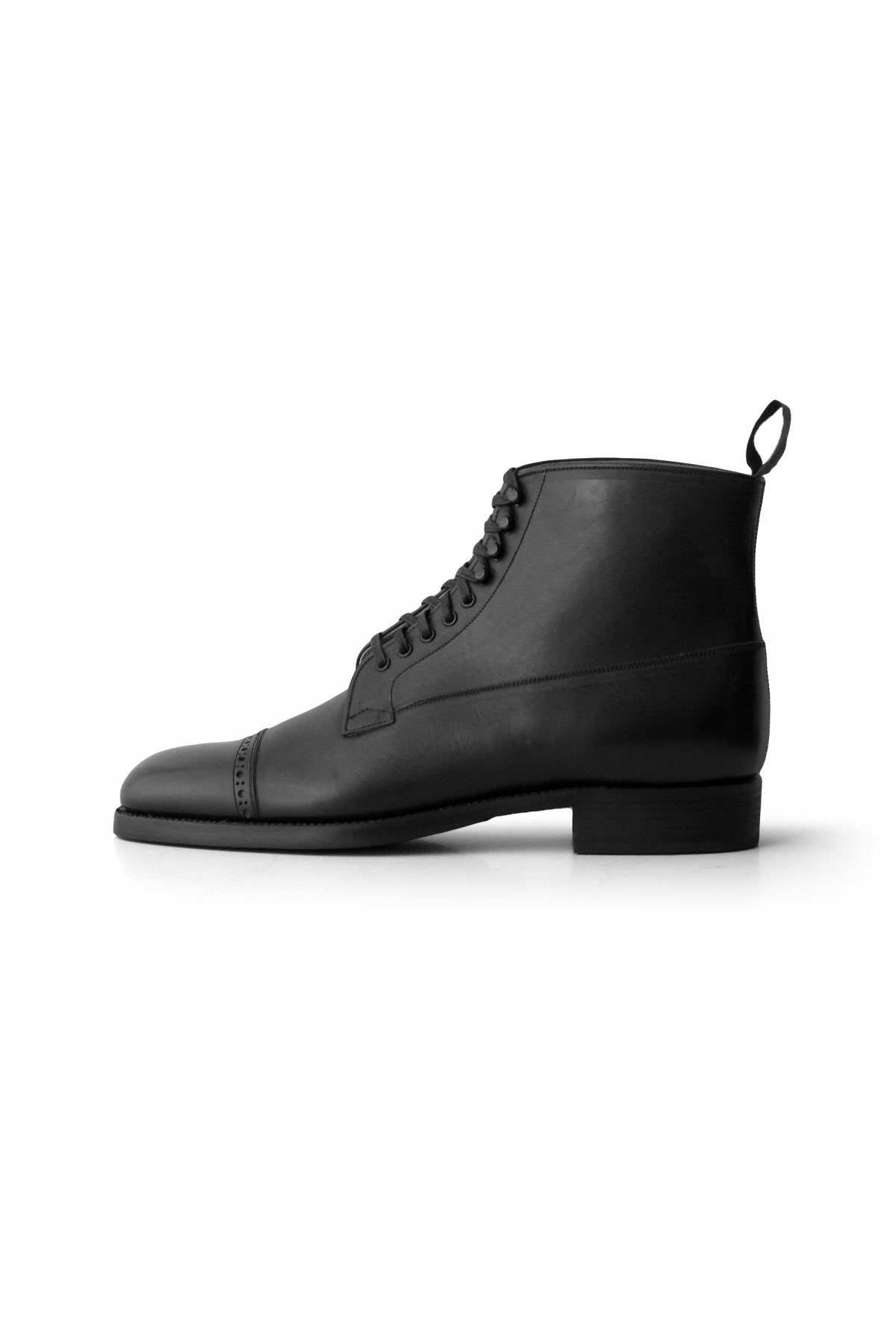 OLD JOE ★★★ - EXCLUSIVE "The Trader" VACHETTA LEATHER CAP TOE BOOTS - BLACK