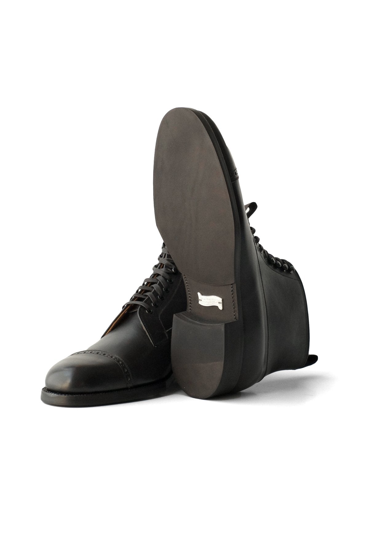 OLD JOE ★★★ - EXCLUSIVE "The Trader" VACHETTA LEATHER CAP TOE BOOTS - BLACK