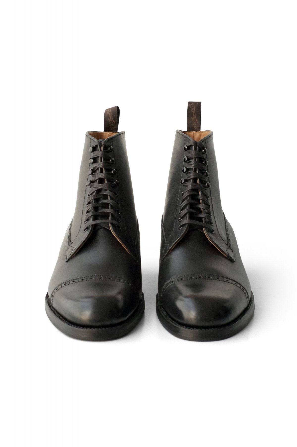 OLD JOE ★★★ - EXCLUSIVE "The Trader" VACHETTA LEATHER CAP TOE BOOTS - BLACK