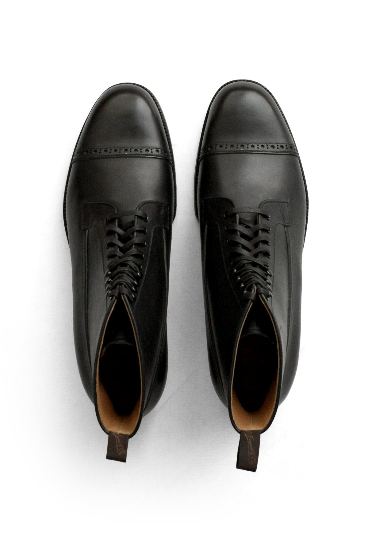 OLD JOE ★★★ - EXCLUSIVE "The Trader" VACHETTA LEATHER CAP TOE BOOTS - BLACK