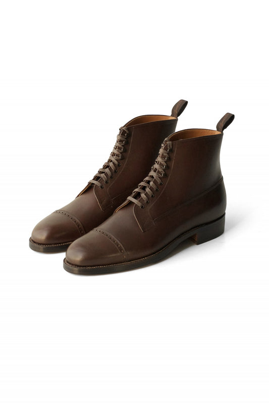 OLD JOE ★★★ - EXCLUSIVE "The Trader" VACHETTA LEATHER CAP TOE BOOTS - BROWN