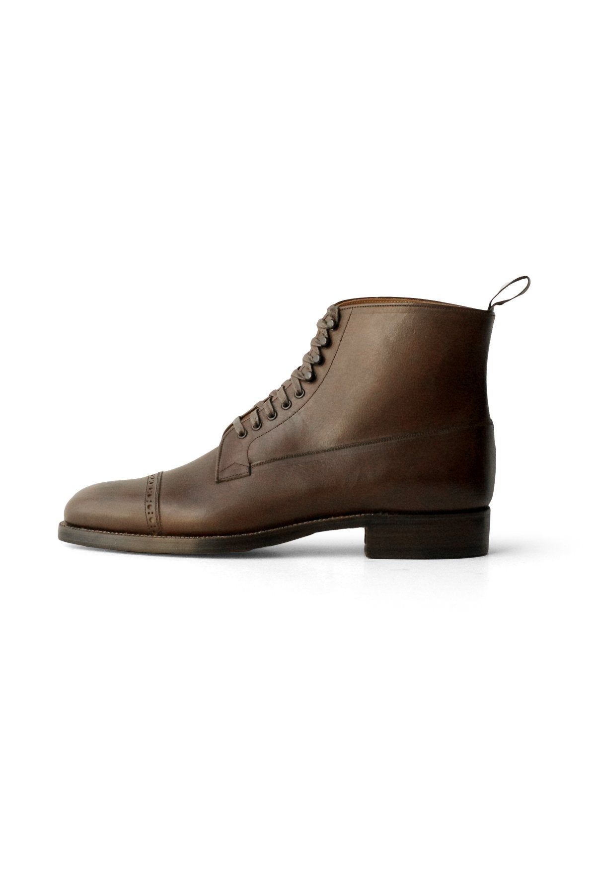 OLD JOE ★★★ - EXCLUSIVE "The Trader" VACHETTA LEATHER CAP TOE BOOTS - BROWN